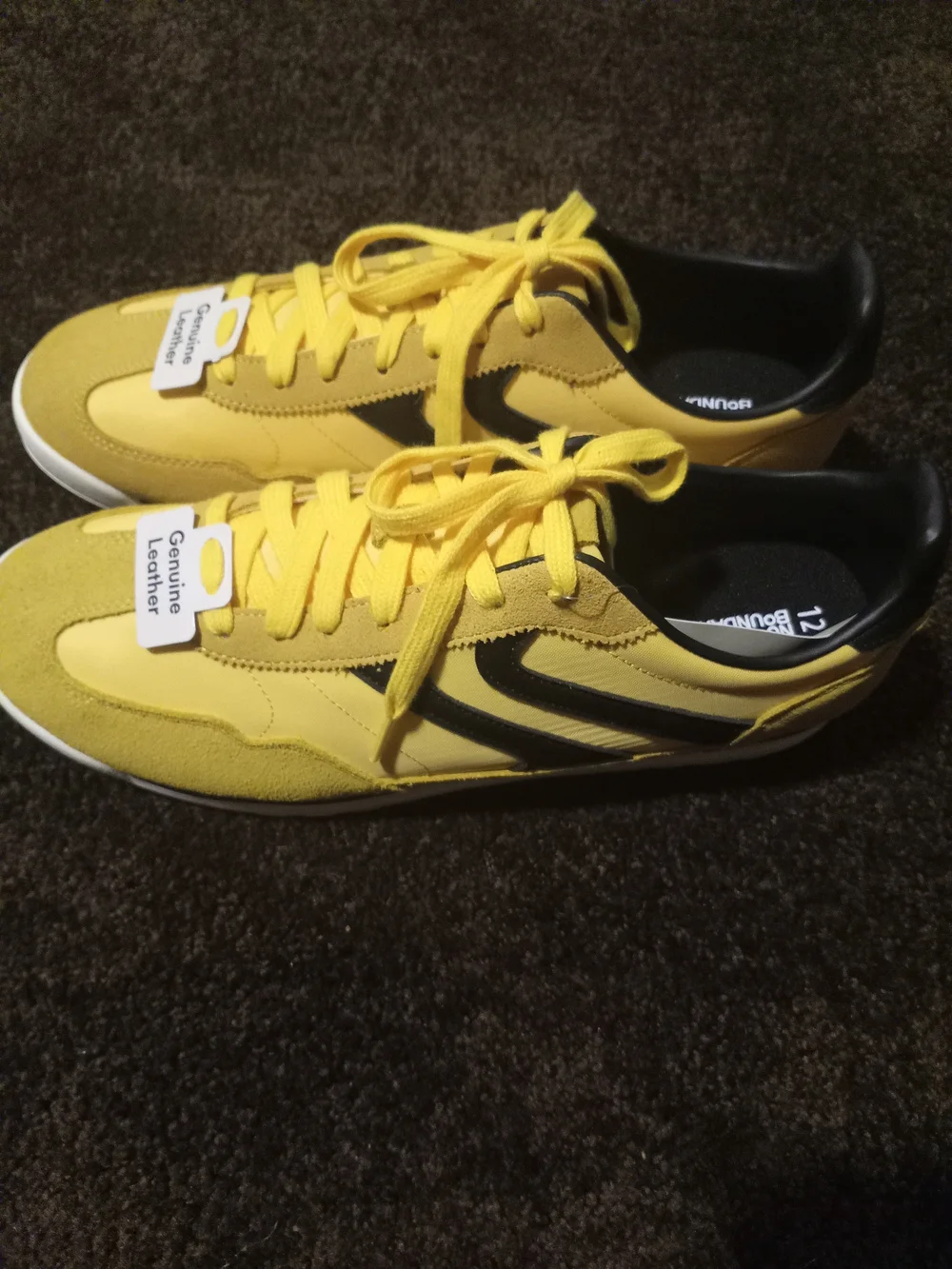 No Boundaries Men's NB Slim Yellow and Black Low-Top Sneakers Sz 12